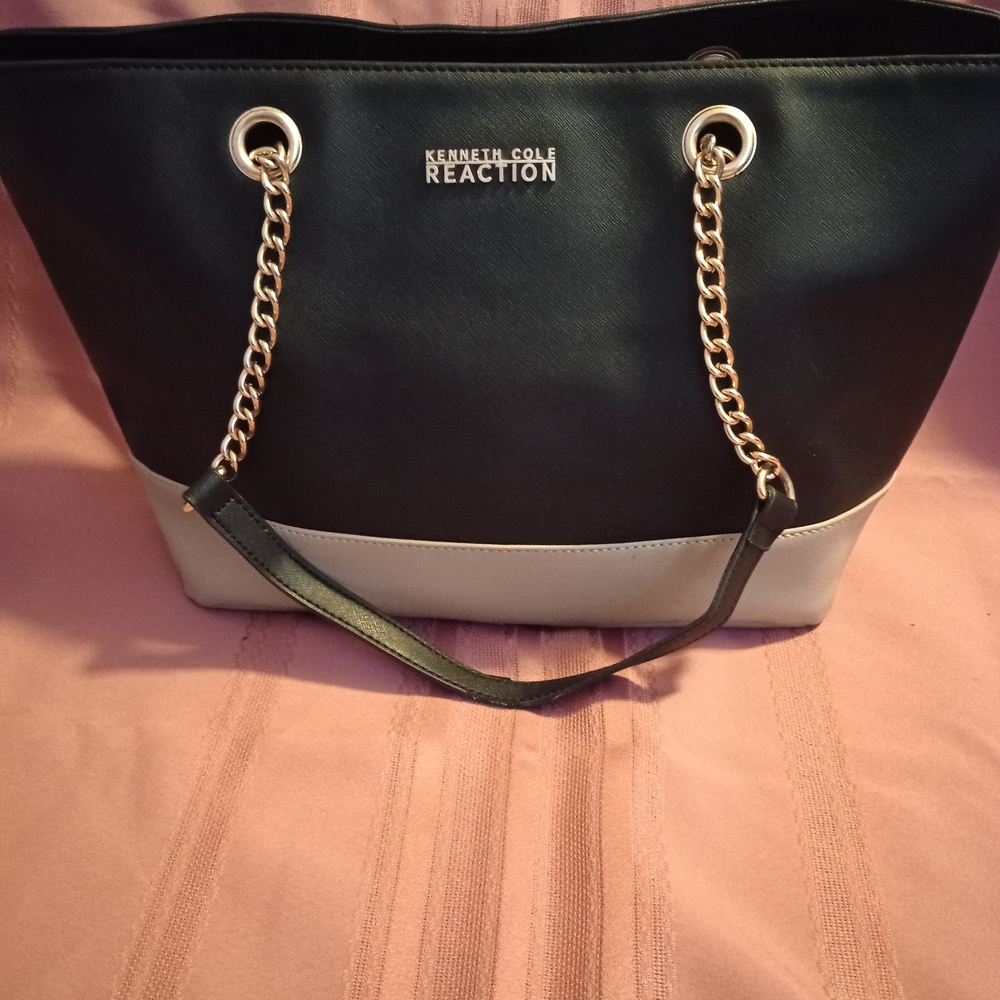 Kenneth Cole Reaction Two-Tone Black and Gray Tote